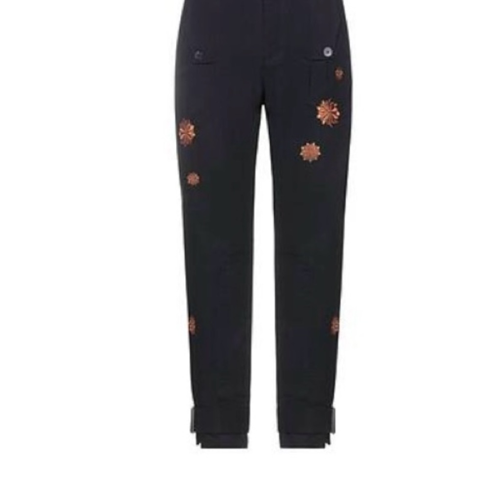 Emporio Armani NWT Black Embroidered Tapered Pants - Picture 2 of 9